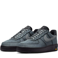 Nike Air Force 1 Low Sneakers - Grey Grid Pattern with Black Sole