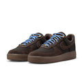 Nike Air Force 1 Low Sneakers - Dark Brown with Light Blue Laces