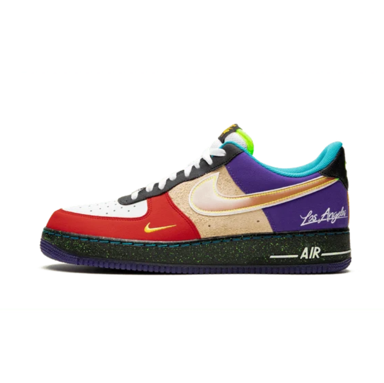 Nike Air Force 1 Low Sneakers - Multicolor Colorblock with Los Angeles Script
