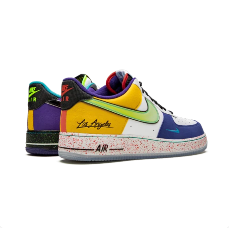 Nike Air Force 1 Low Sneakers - Mismatched Multicolor with Los Angeles Details