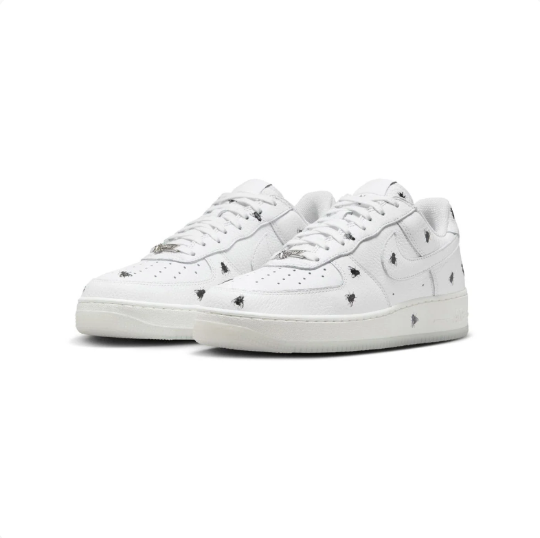 Nike Air Force 1 Low Sneakers - White with Black Insect Graphics