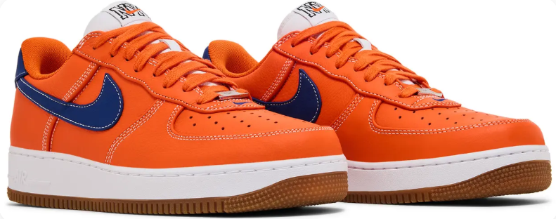 Nike Air Force 1 Low Sneakers - Orange & Navy with NYC Details