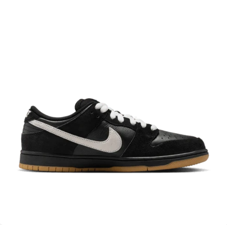 Nike SB Dunk Low Sneakers - Black & White with Gum Outsole