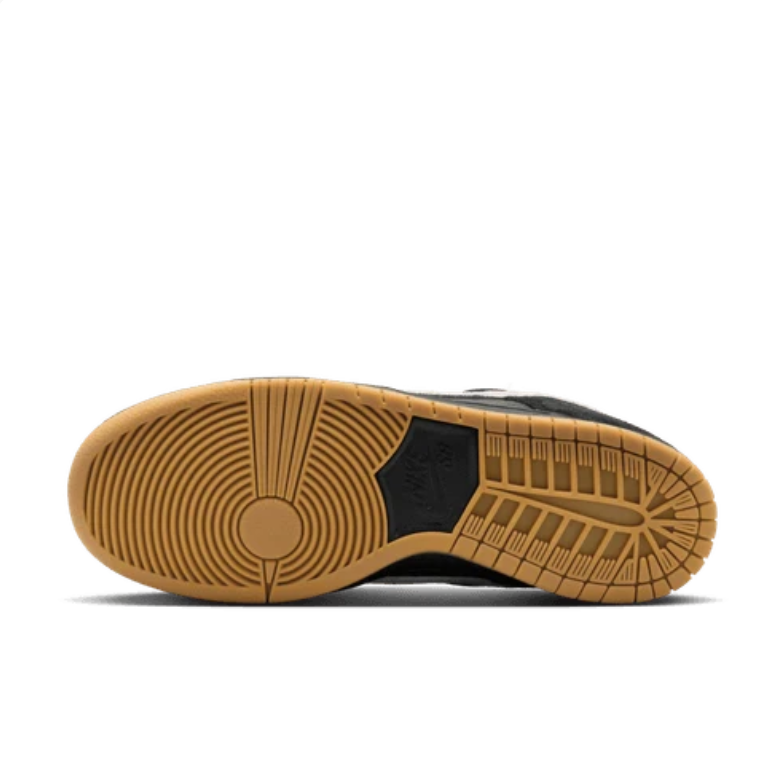 Nike SB Dunk Low Sneakers - Black & White with Gum Outsole