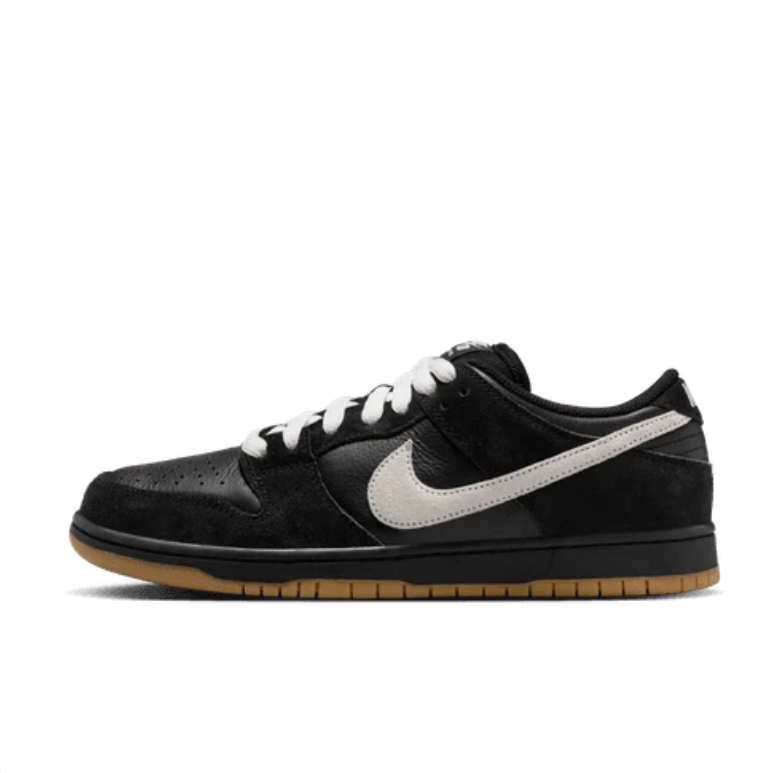 Nike SB Dunk Low Sneakers - Black & White with Gum Outsole