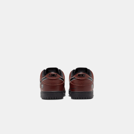 Nike SB Dunk Low Sneakers - Burgundy with Black Swoosh & White Laces