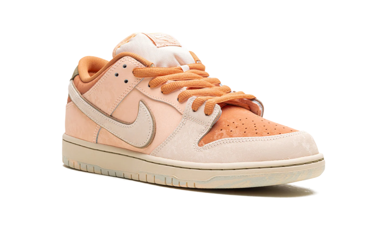 Nike Dunk Low Sneakers - Peach & Cream with Orange Laces
