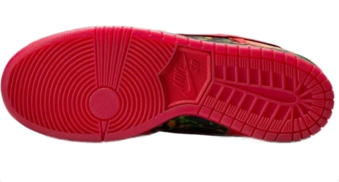 Nike SB Dunk Low Sneakers - Multicolor Print with Red Accents