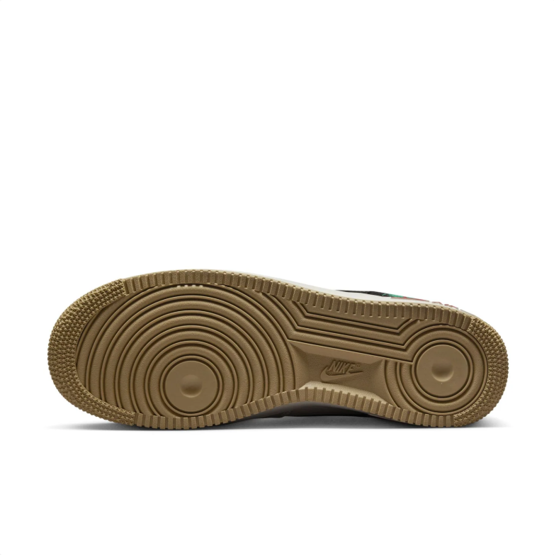Nike Air Force 1 Low Sneakers - Cream with Green Plaid Details