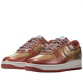 Nike Air Force 1 Low Sneakers - Reddish Brown & Tan with Teal Accents